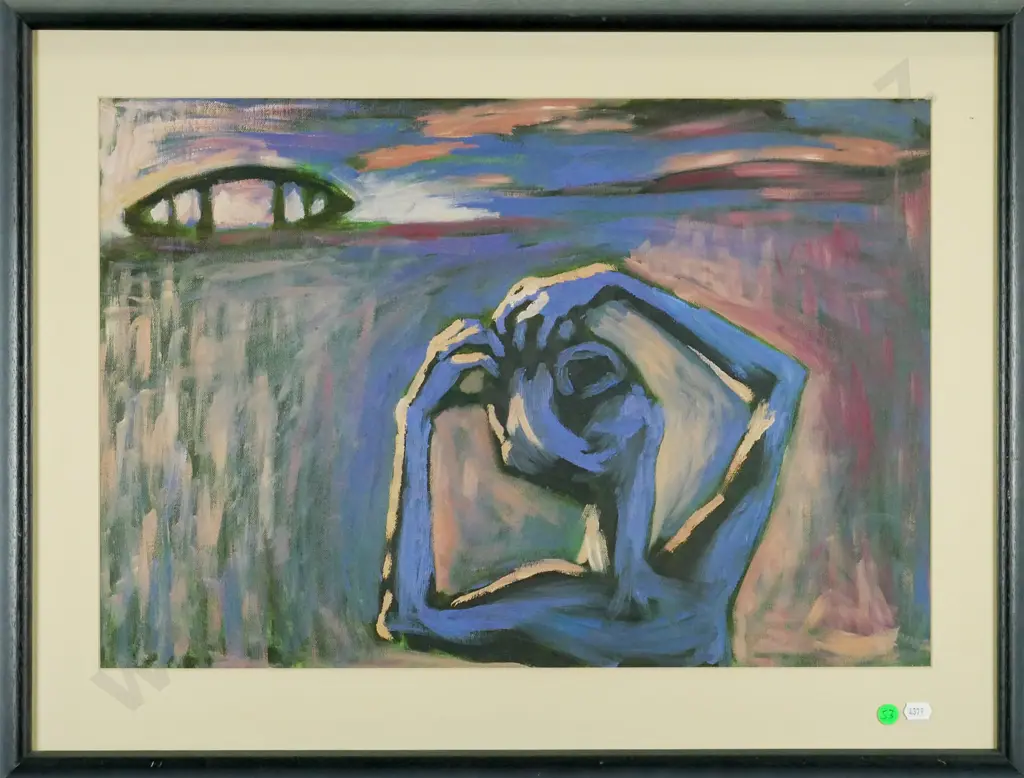 Jenny Darling - framed oil "Collapse of West Gate Bridge 1970 Melbourne" H-380 W-540 Image 1++