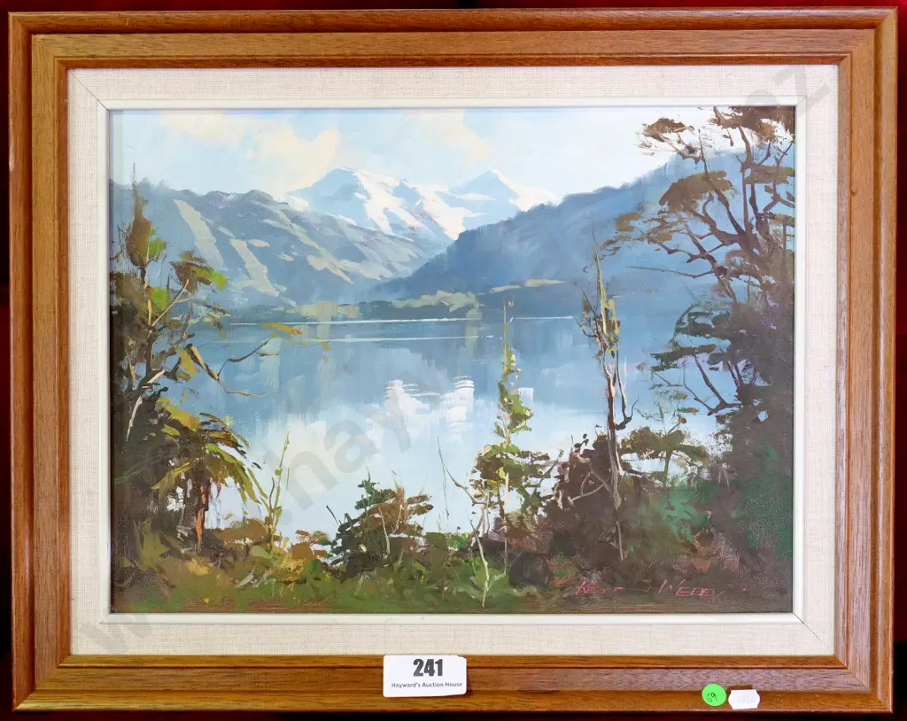 Kevyn Webb - framed oil "Lake Kaniere, West Coast" H-300 W-390 Image 1++