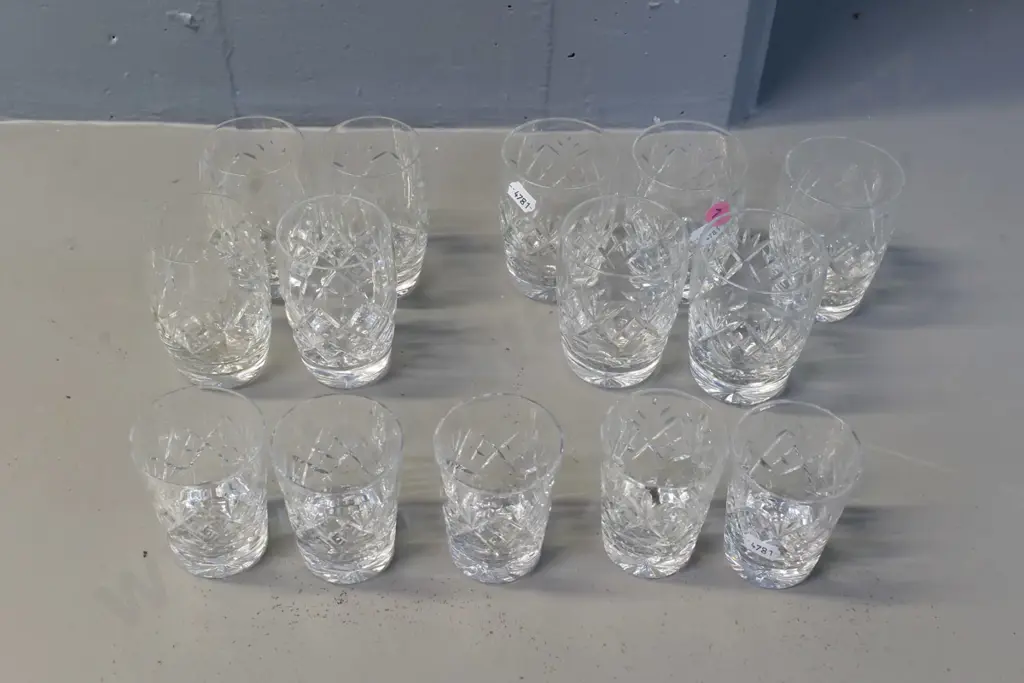 14 cut crystal tumblers - 10 are Webb-Corbett, 4 others, one with a chip to rim Image 1++