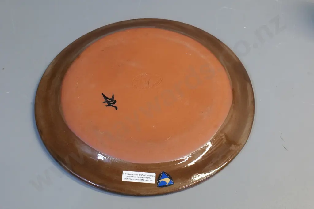 Morris & James Matakana studio pottery wall charger - abstract landscape, D-370 Image 1++