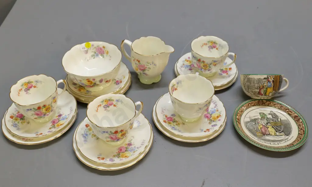 Royal Doulton Maytime part tea set - 4 trios, cream & sugar plus spares and an Adams Cries of London cup & saucer Image 1++