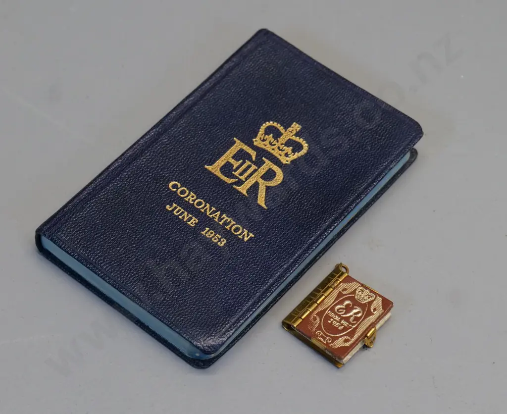 tiny Queen Elizabeth II Coronation photo souvenir album H30 W25 & a 1952 coronation edition of new testament Image 1++