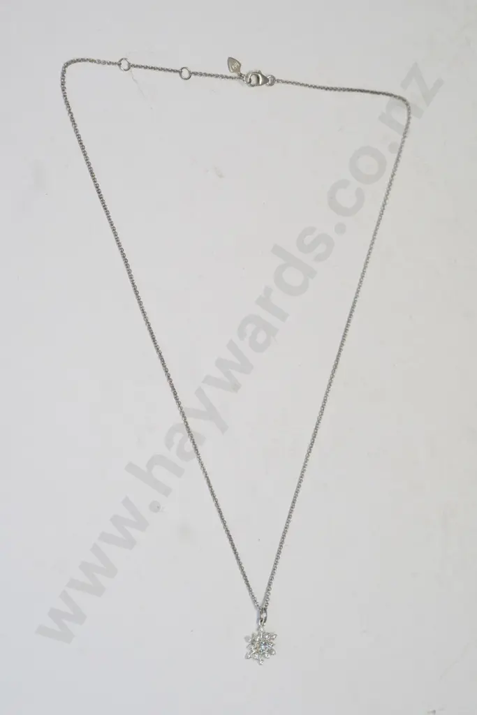 silver cz necklace stamped 925 Image 1++