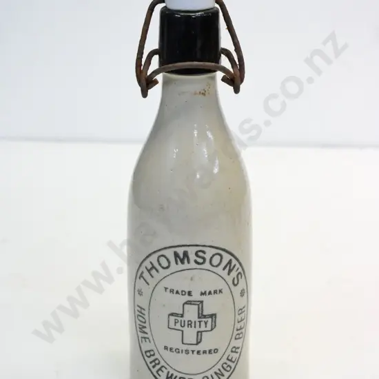 Ginger beer, lightning stopper, Thomson's Home Brewed Ginger Beer, makers Bourne Denby,