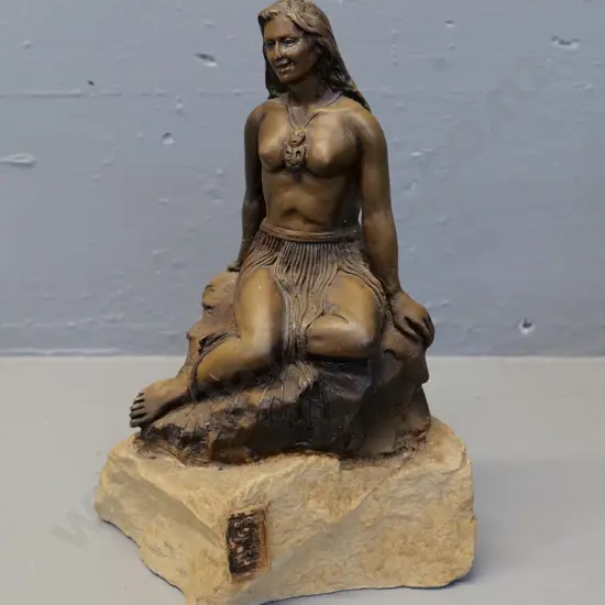 composite Pania of the Reef figure with Allan Davey Christchurch lbael H-250
