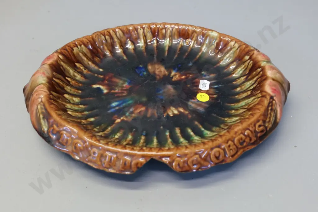 Milton potteries majolica bread plate  AF - large chips. L-300 W-240 Image 1++