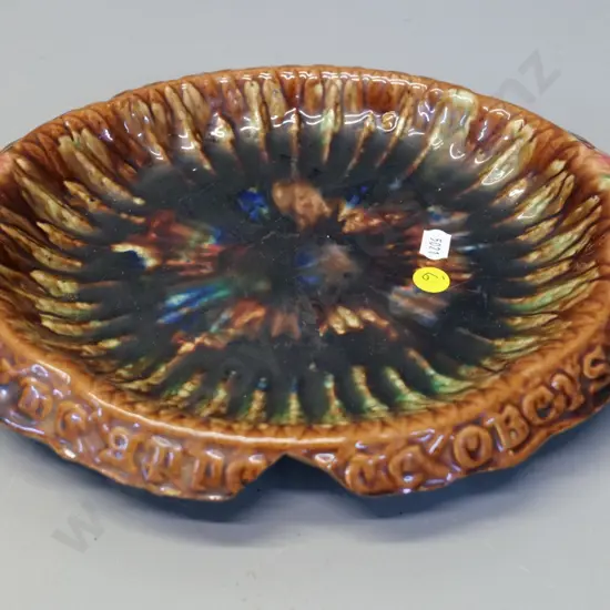 Milton potteries majolica bread plate  AF - large chips. L-300 W-240