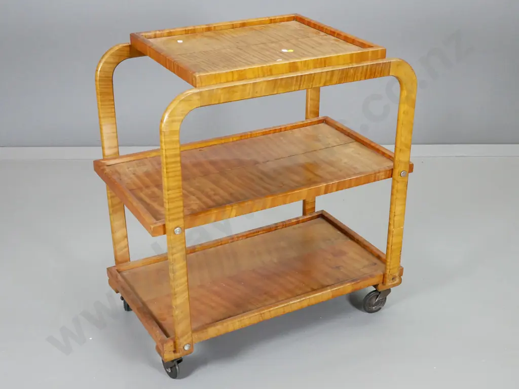 deco 3-tier tea trolley - wobbly, splits to each shelf and side join H740 W685 D430 Image 1++