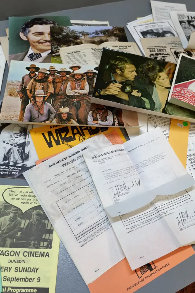 large assortment of Octagon Theatre Dunedin ephemera: film festival programs, seating charts, display cards, letters etc Image 1++