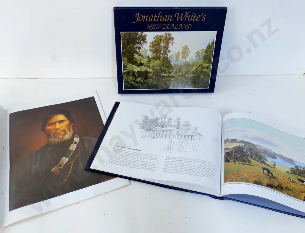 2 books - Jonathan White's New Zealand with slip-case and Gottfried Lindauer - his Life and Maori Art Image 1++