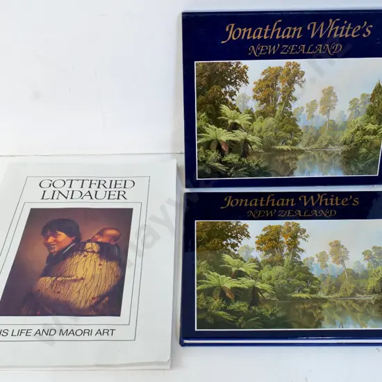 2 books - Jonathan White's New Zealand with slip-case and Gottfried Lindauer - his Life and Maori Art