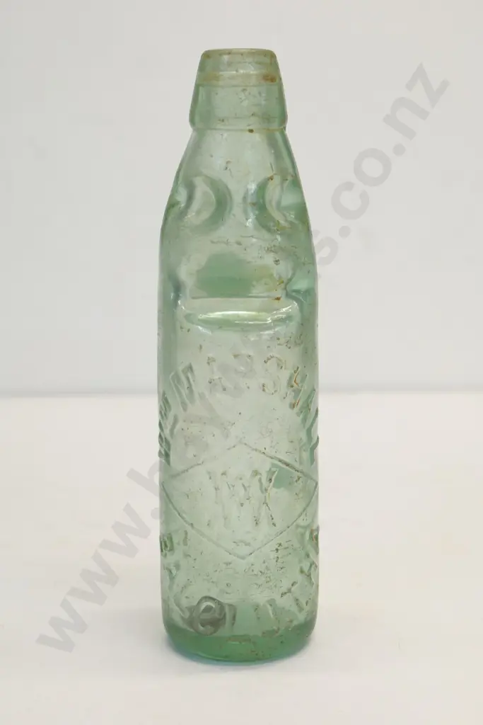 marble bottle, WM Marshall, Balclutha, condition poor, cloudy, H-240 Image 1++