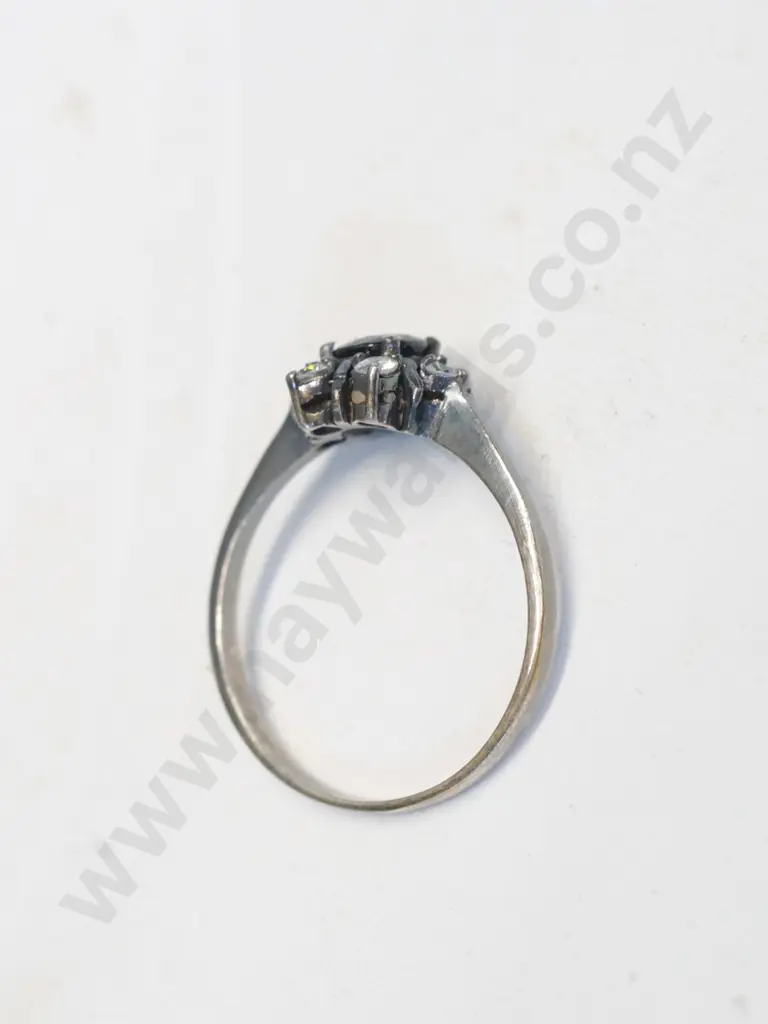sapphire & cz dress ring stamped 925 Image 1++