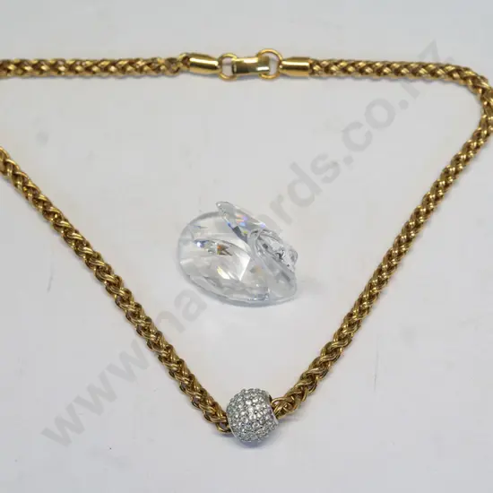 Swarovski thick chain necklace & Swarovski swan