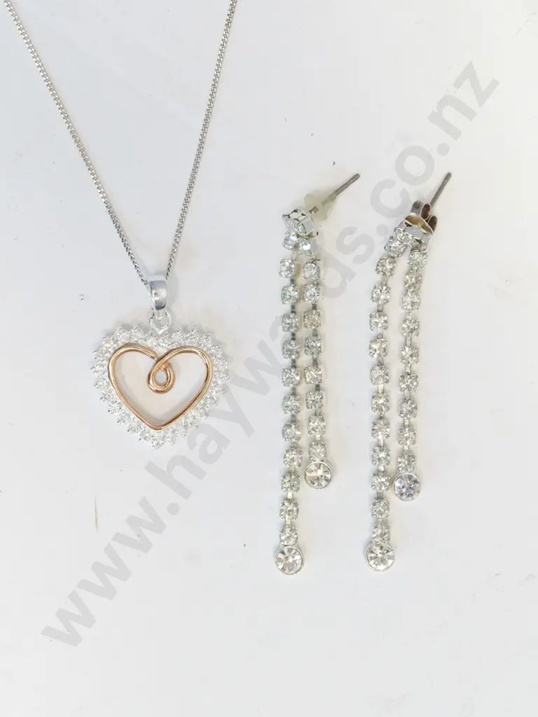 heart shaped necklace necklace chain stamped 925 Image 1++