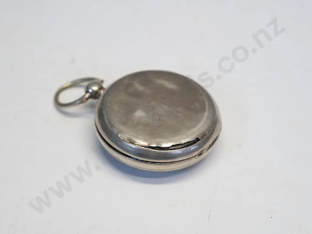 silver pocket watch [small hand missing] stamped shield, lion, D Image 1++