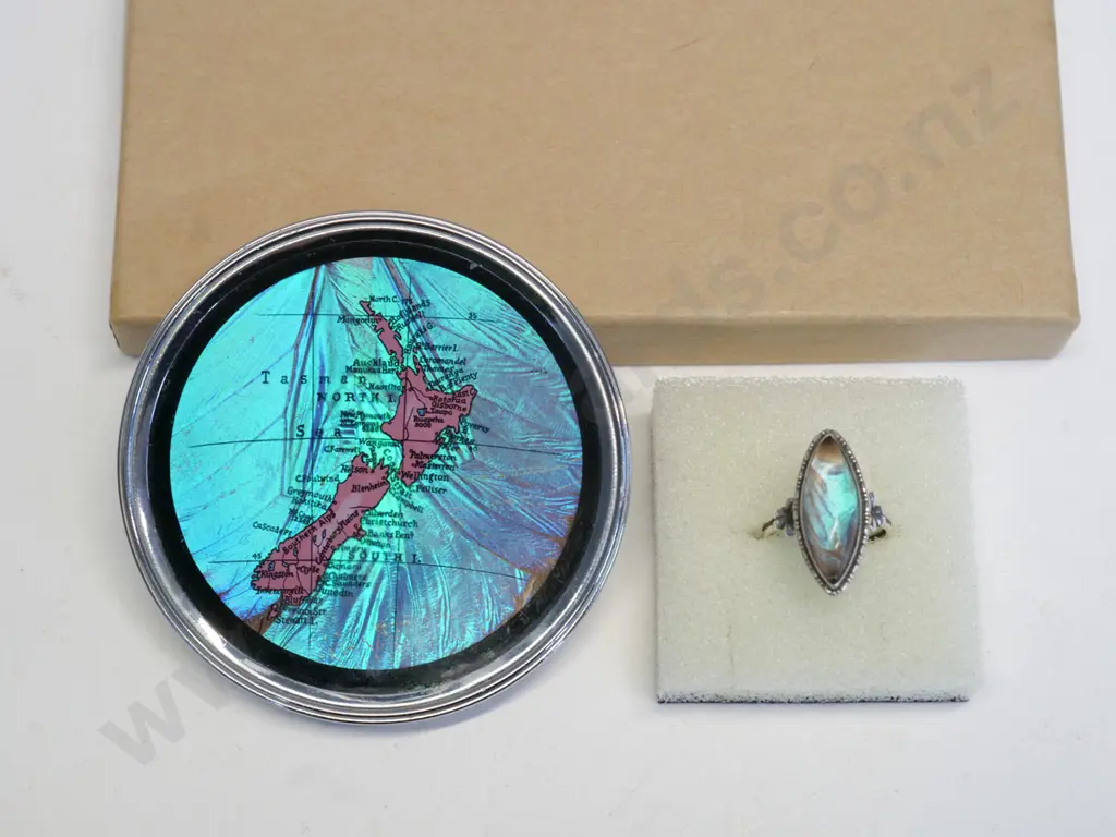 small butterfly wing dish & butterfly wing ring stamped 925 Image 1++