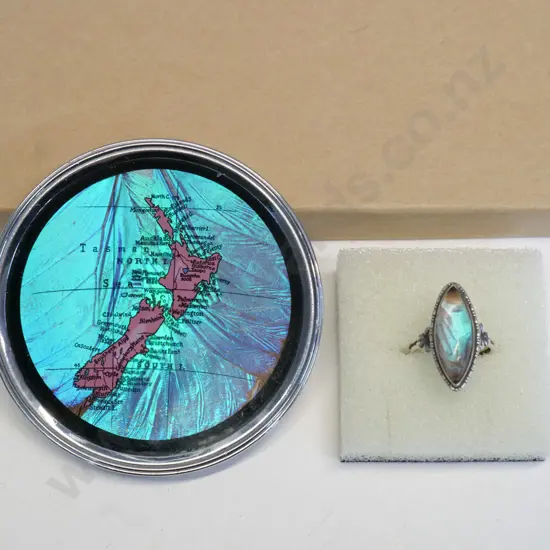 small butterfly wing dish & butterfly wing ring stamped 925