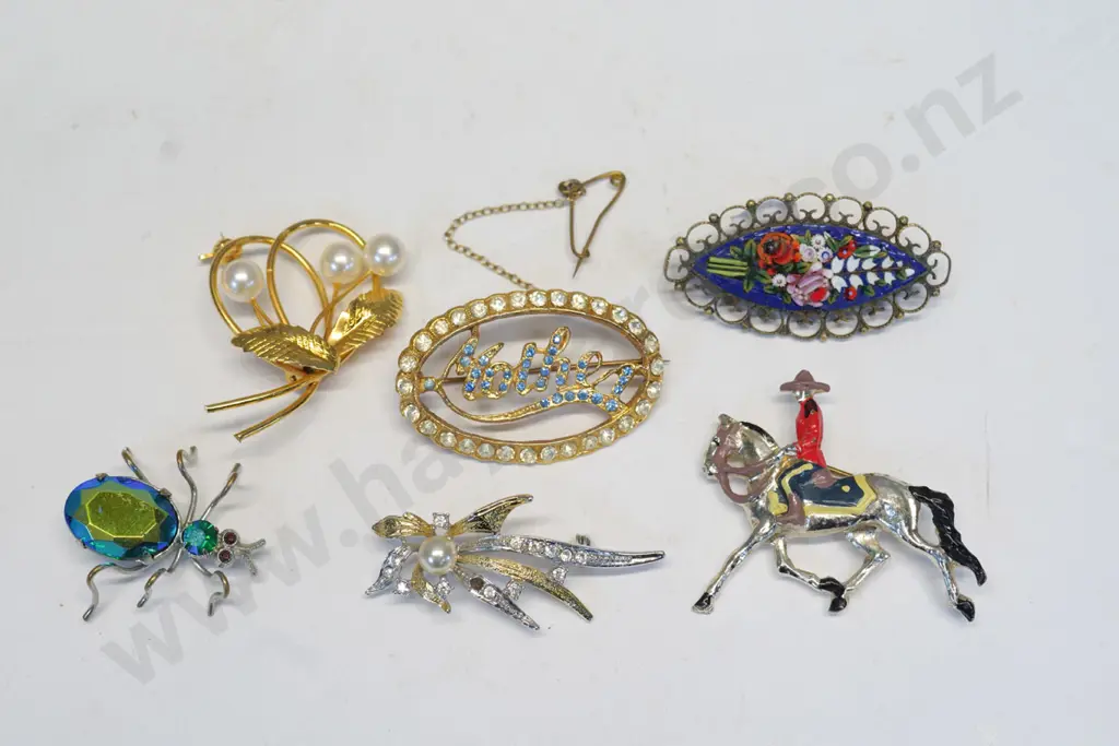6 asstd costume brooches Image 1++