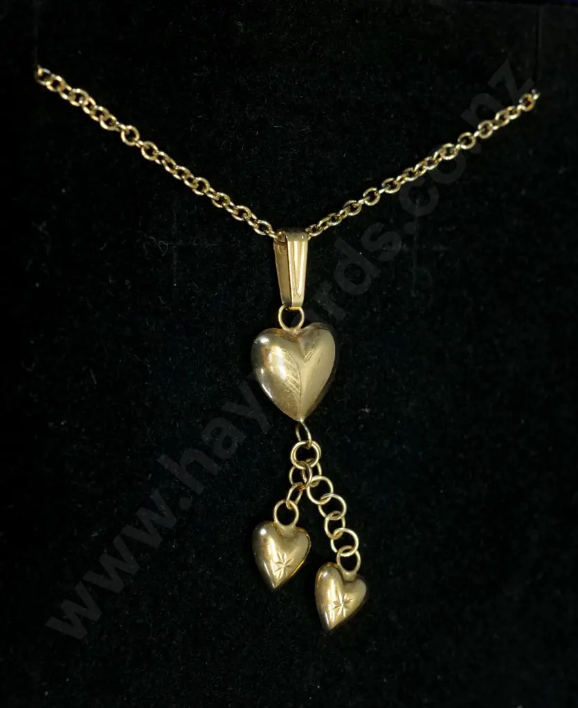 heart drop necklace stamped 375 Image 1++