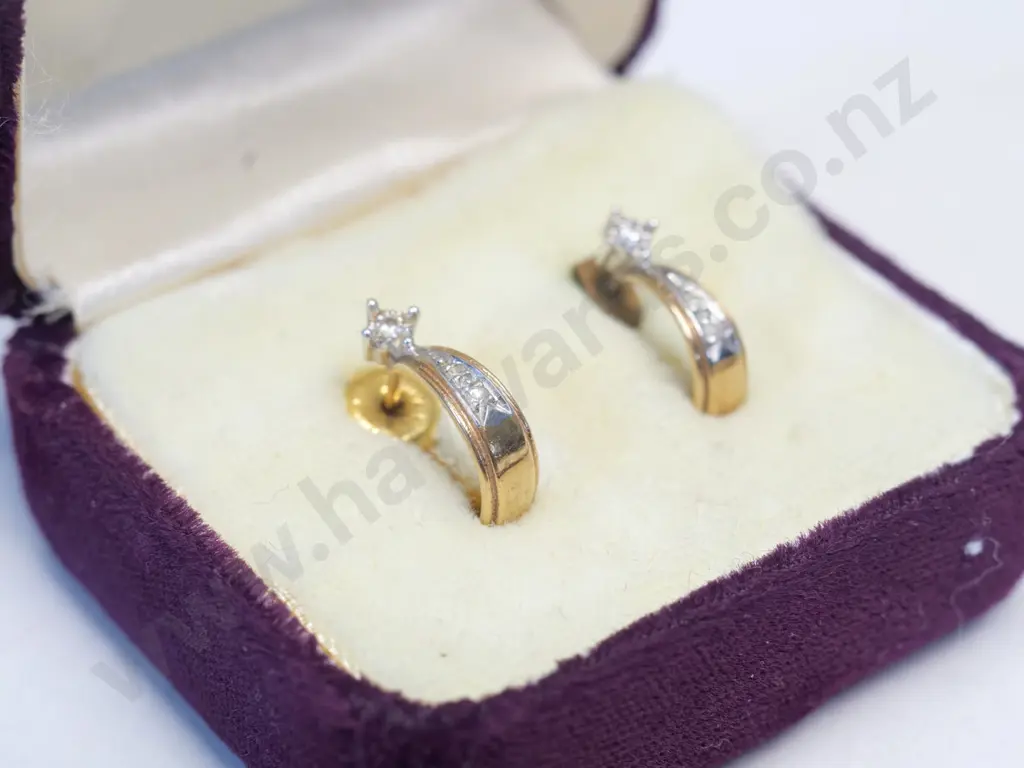 9ct cz earrings Image 1++