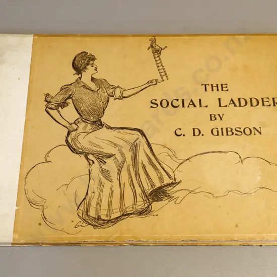 large book - The Social Ladder by Charles Dana Gibson, pub. 1902 - some wear and discolouration