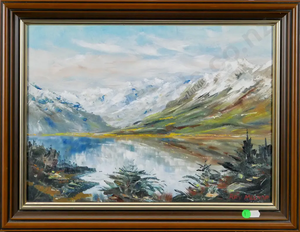 Ray Melhop - framed oil "Lake Ohau" H-290 W-380 Image 1++
