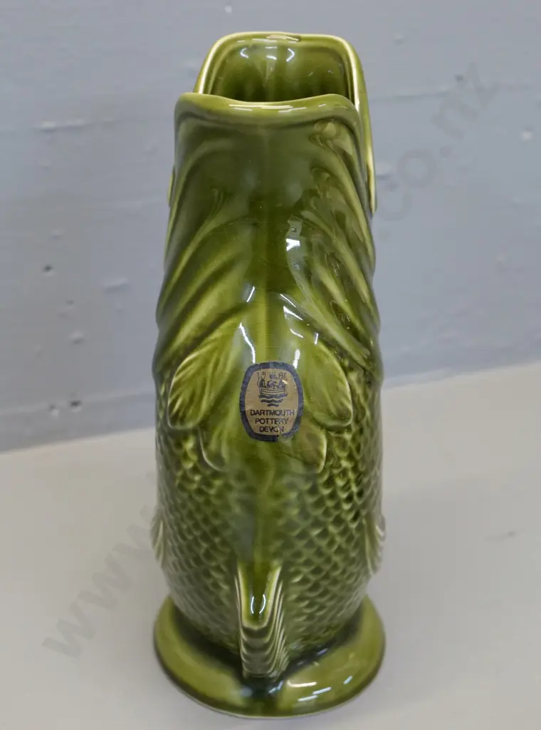 Dartmouth Pottery Devon fish motif glug-glug jug/vase H-230 Image 1++