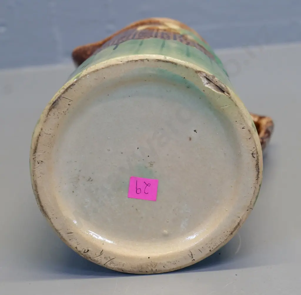 (New Zealand?) pottery majolica jug H-200 - some crazing Image 1++