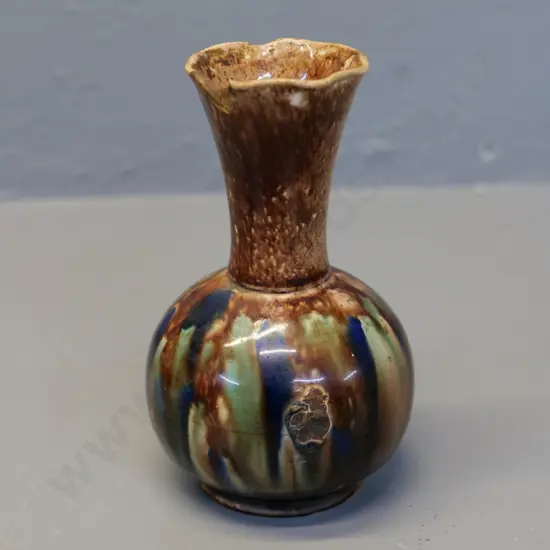 Milton potteries majolica bottle vase - no stamp, a few chips H-145 D-90