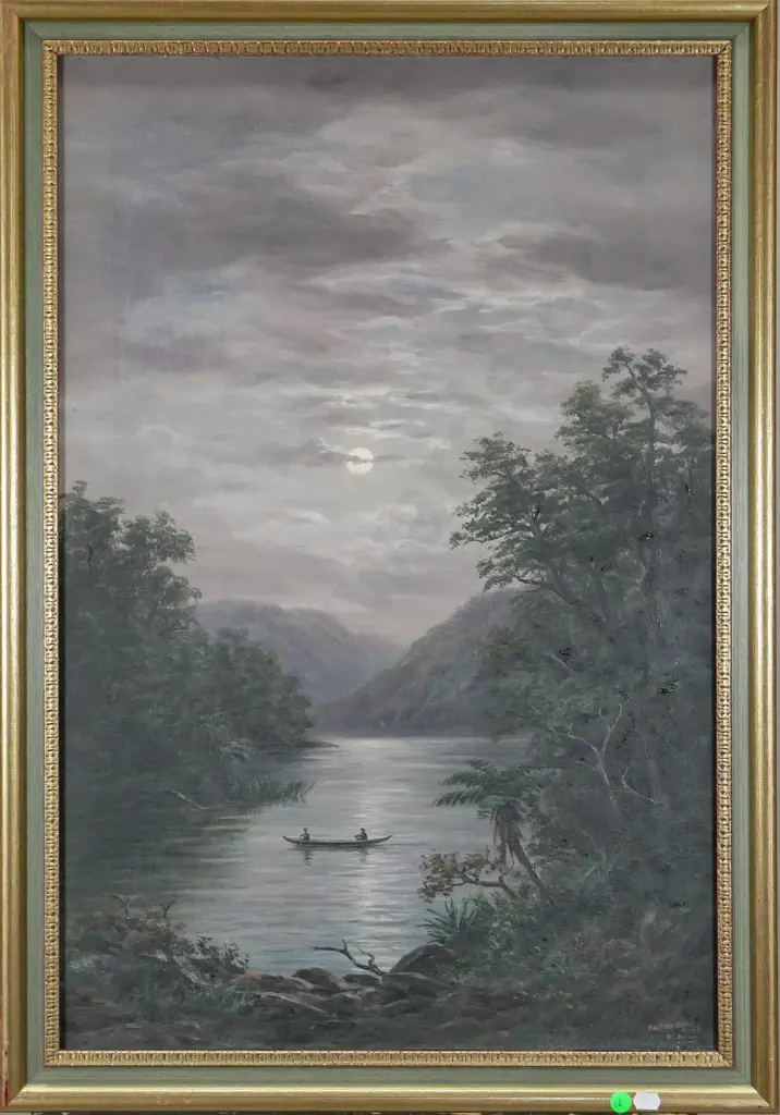 William George Baker - framed oil  "Catlins River" (aging to paint) H-670 W-440 Image 1++