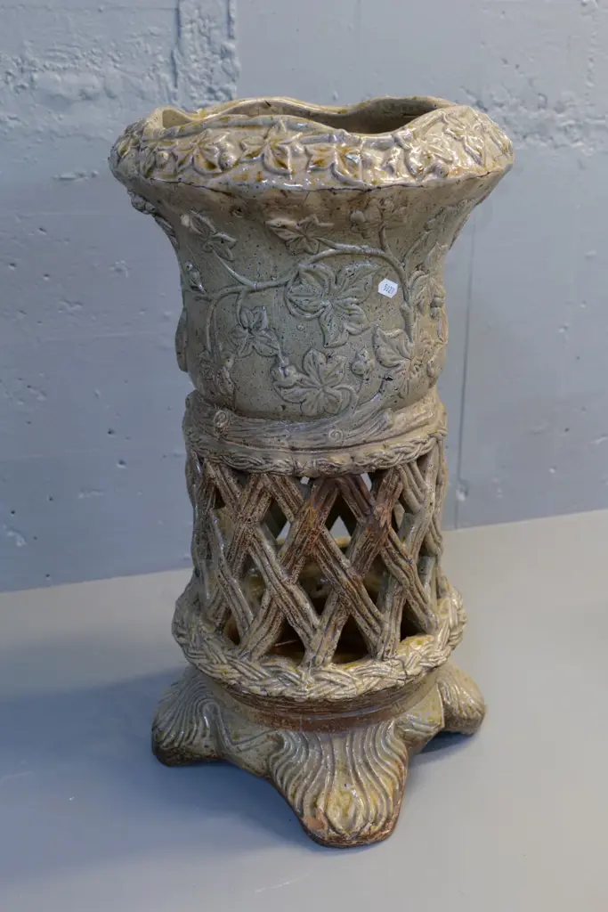 Benhar pottery umbrella stand - some firing cracks, one chip to base, otherwise good H-590 Image 1++