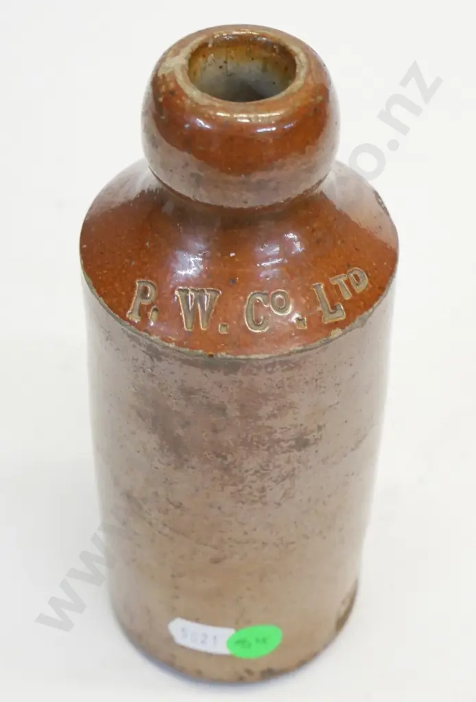 Dumpy ginger beer bottle, Pure Water Co, maker Lovatt 07, condition good, small chip, H-170 Image 1++