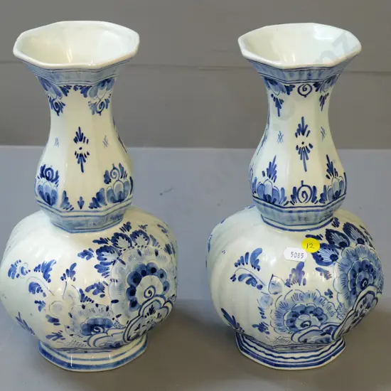 pair of Delft blue & white vases H260