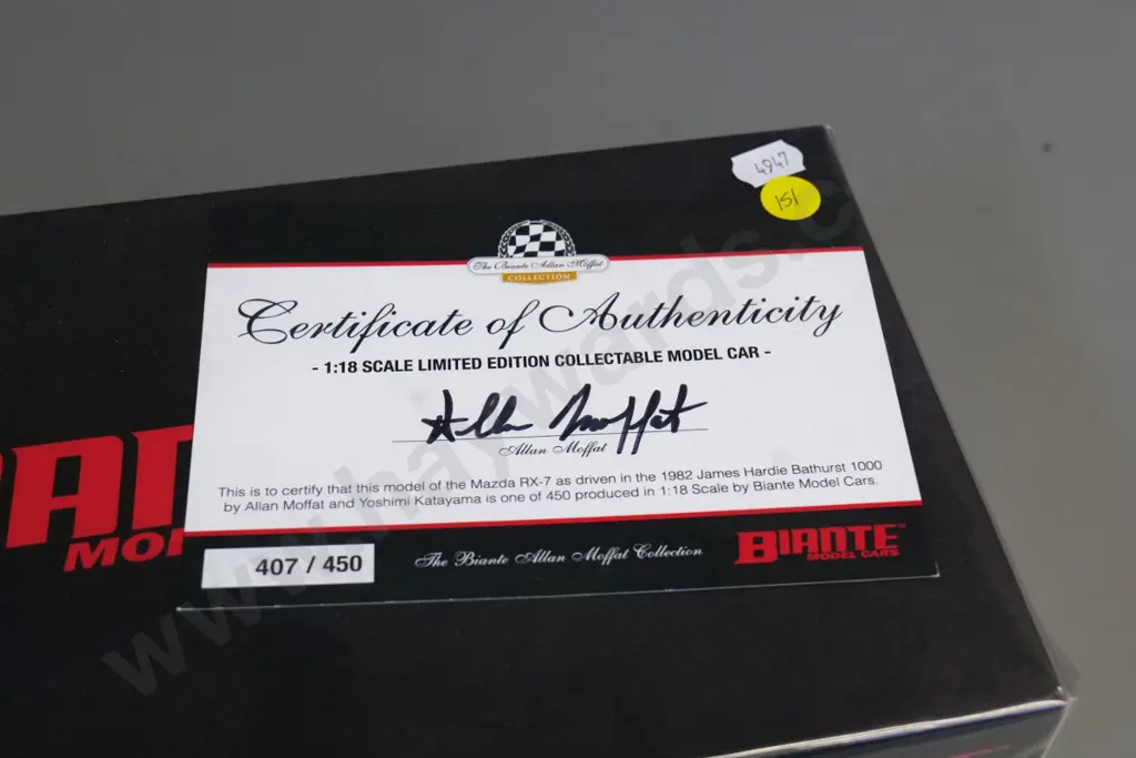 boxed & sealed limited edition of 450 Biante 1:18 scale die-cast Mazda RX-7 Bathurst Image 1++