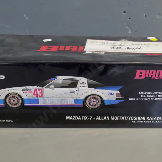 boxed & sealed limited edition of 450 Biante 1:18 scale die-cast Mazda RX-7 Bathurst