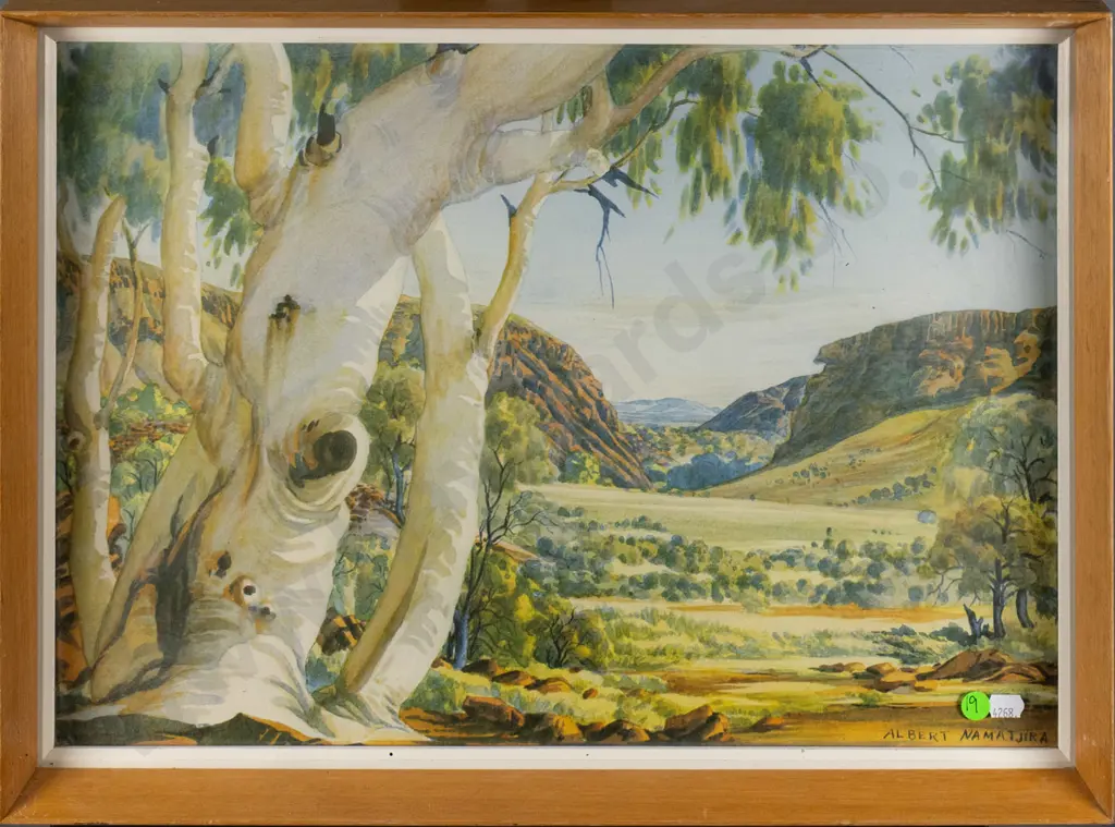 framed Albert Namatjira print - Australian landscape H-330 W-480 Image 1++