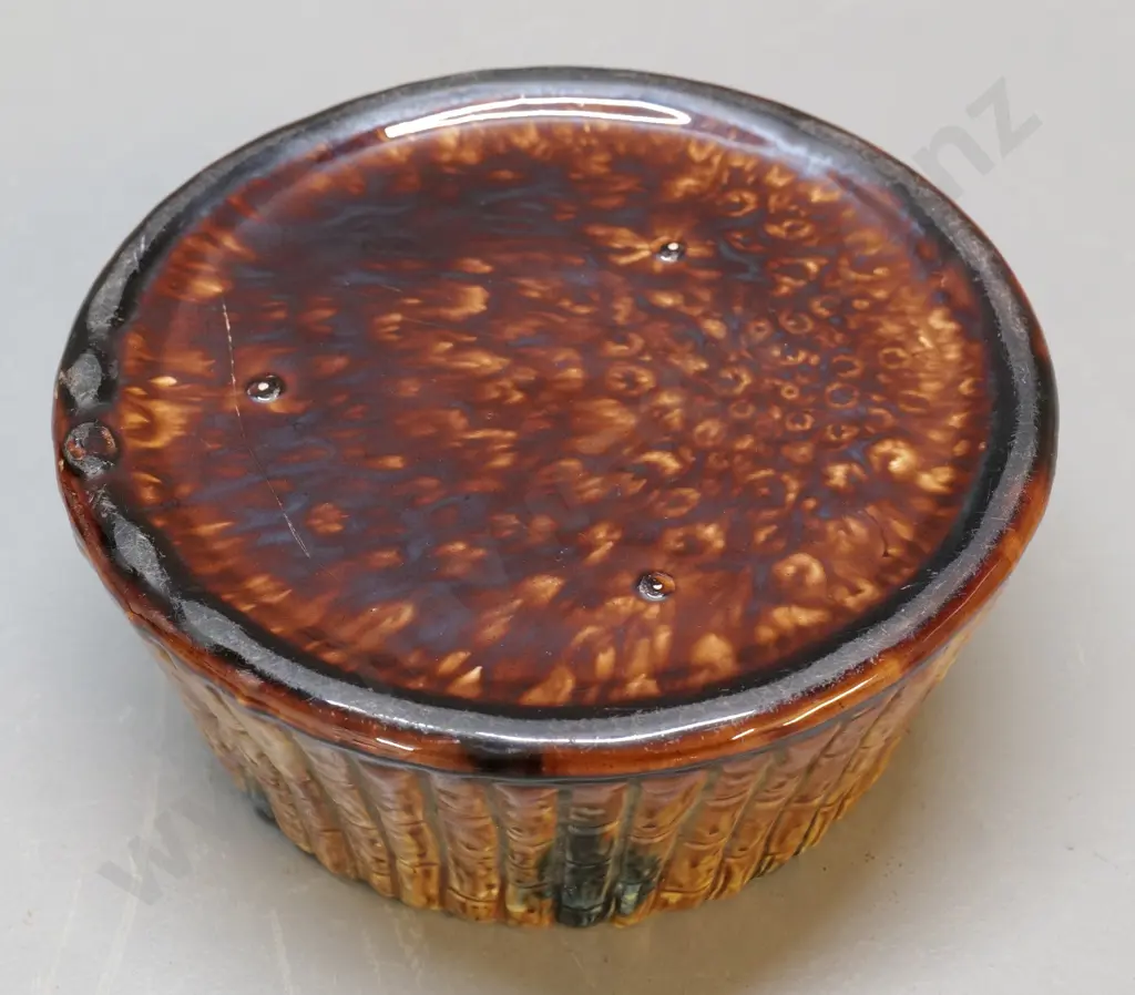 Ceramic spittoon, unmarked but attributed to Milton Pottery, bamboo design,condition very good Image 1++