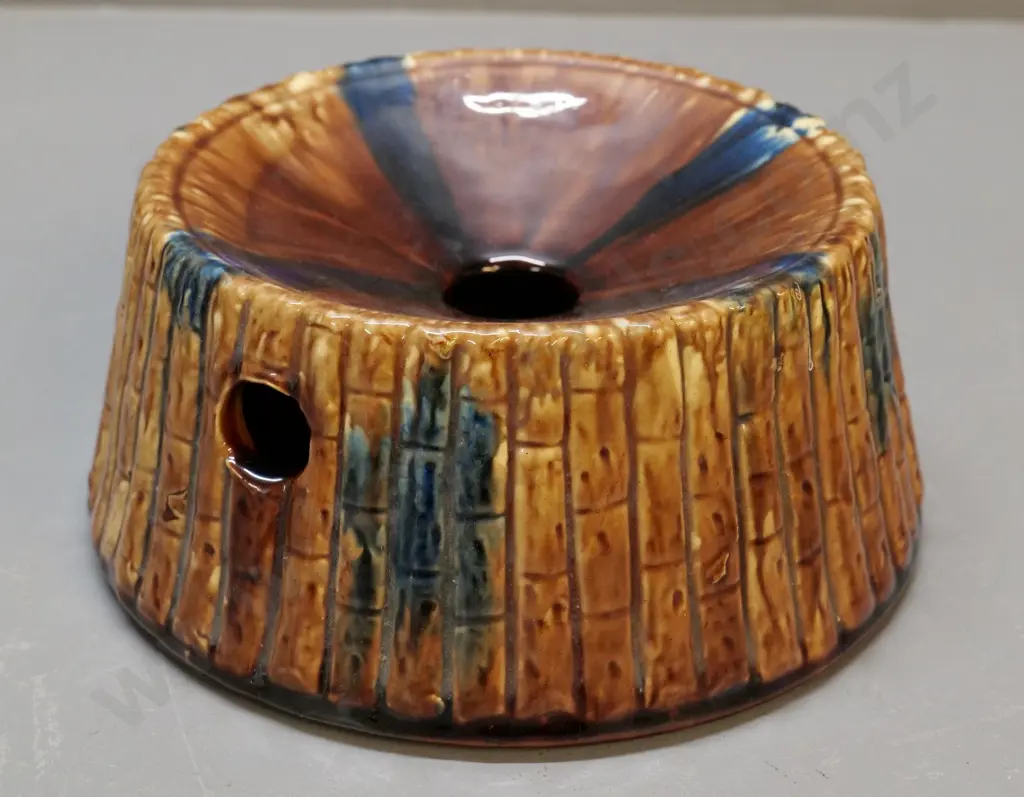 Ceramic spittoon, unmarked but attributed to Milton Pottery, bamboo design,condition very good Image 1++