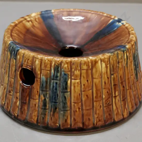 Ceramic spittoon, unmarked but attributed to Milton Pottery, bamboo design,condition very good