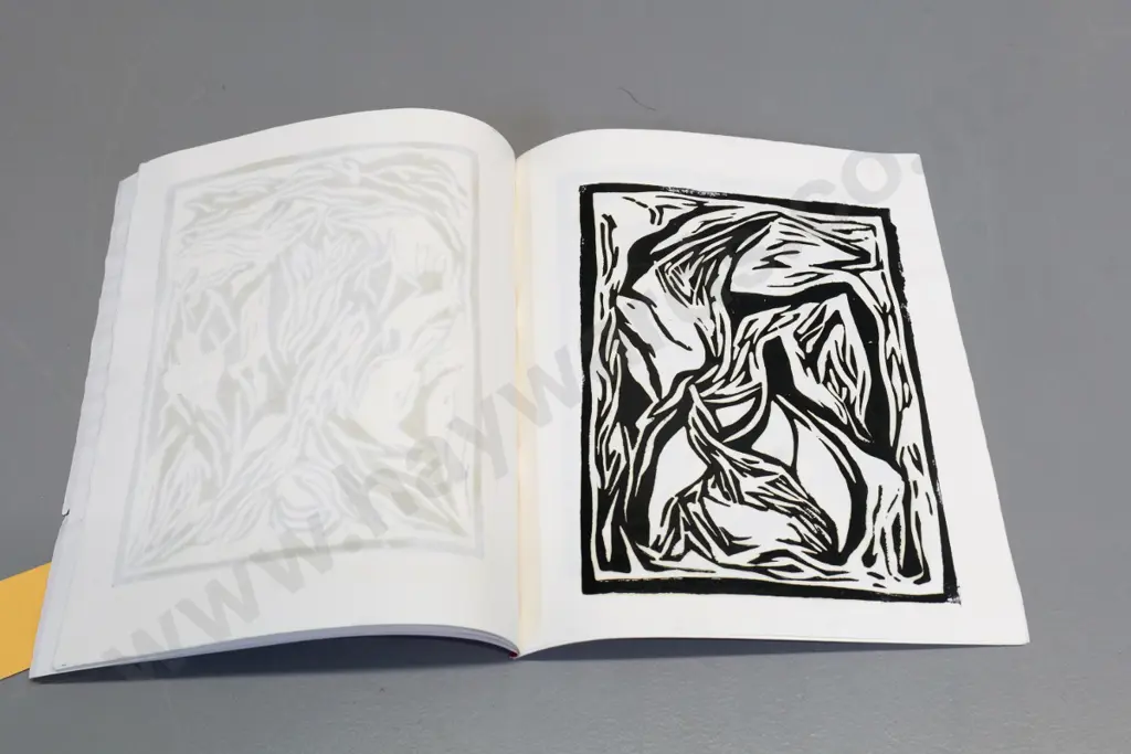 Wayne Seyb 1984 hand-made stapled exhibition catalogue and set of reference copies of seven linocuts from 1981 H250 W210 Image 1++