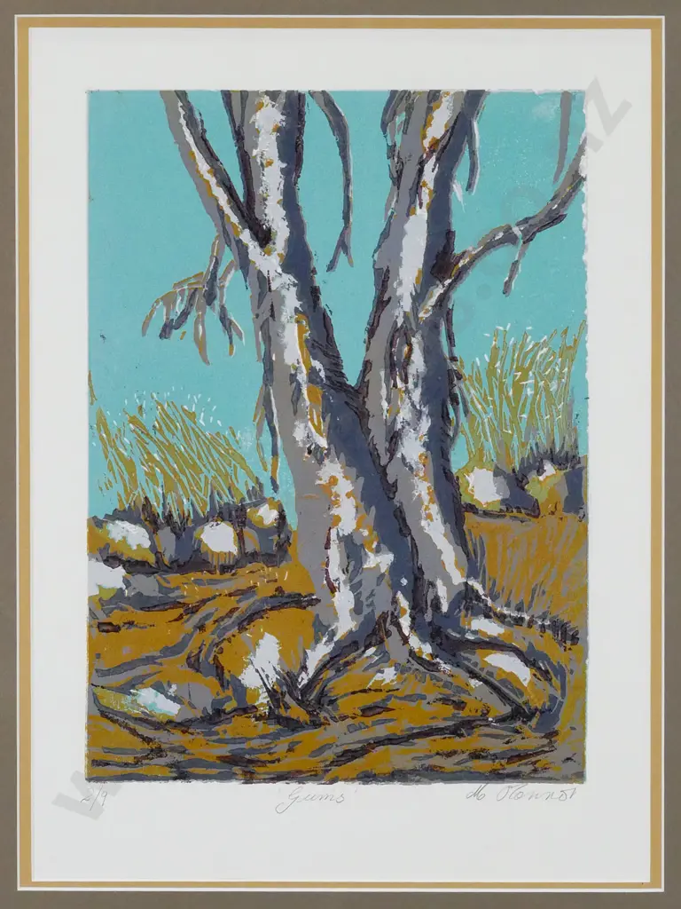 Margaret O'Connor - framed woodcut 2/9 "Gums" H-290 W-210 Image 1++