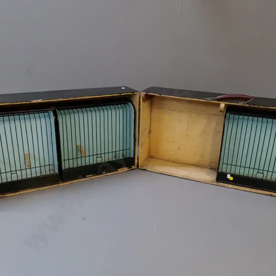 portable folding pigeon cage carrying case with 3 cages - wear and tear, paint chipping H330 L640 D260
