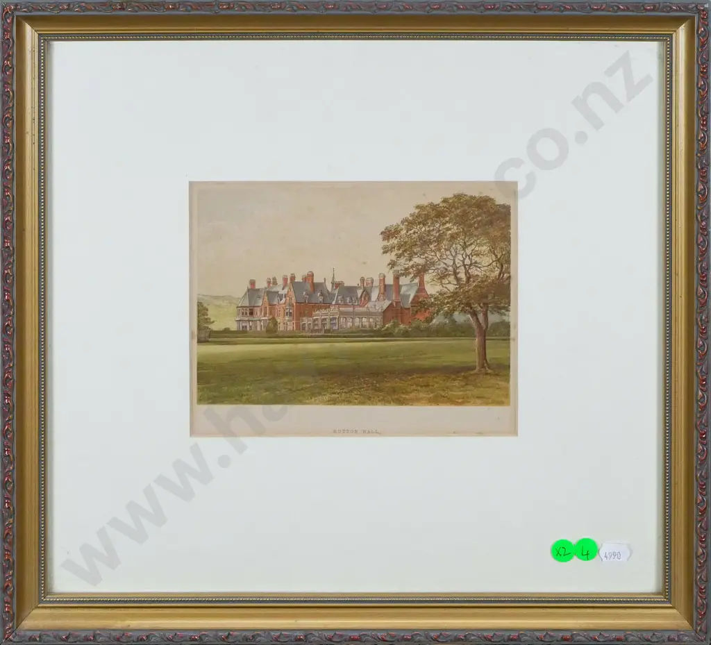 2x framed engravings - Hutton Hall, Elton Hall Each H-150 W-185 Image 1++