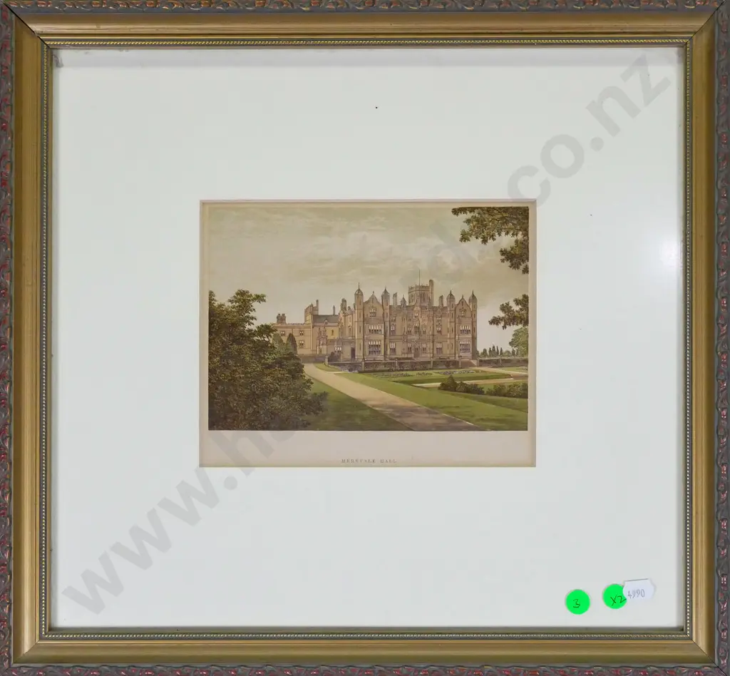 2x framed engravings - Mulgrave Castle, Merevale Hall Each H-150 W-185 Image 1++