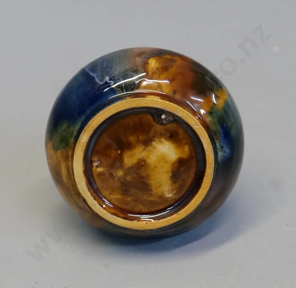 (Milton potteries?) majolica bottle vase - no stamp, very small rim chip H-100 D-70 Image 1++