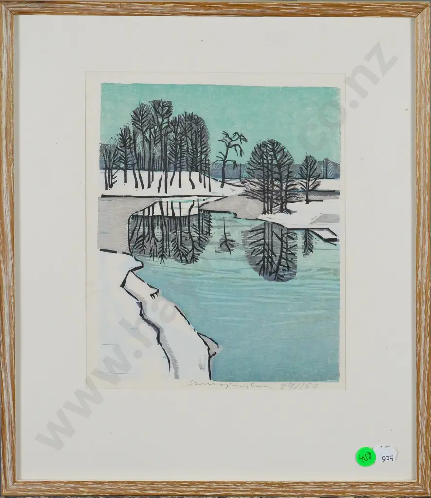 Sven Ljunberg - framed ltd edition print 29/150 - winter landscape H-200 W-165 Image 1++