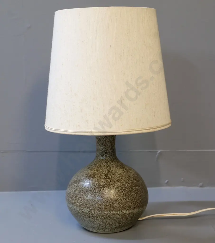 studio pottery speckle glaze table lamp H-400 including shade Image 1++