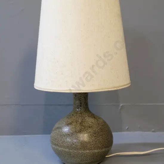 studio pottery speckle glaze table lamp H-400 including shade
