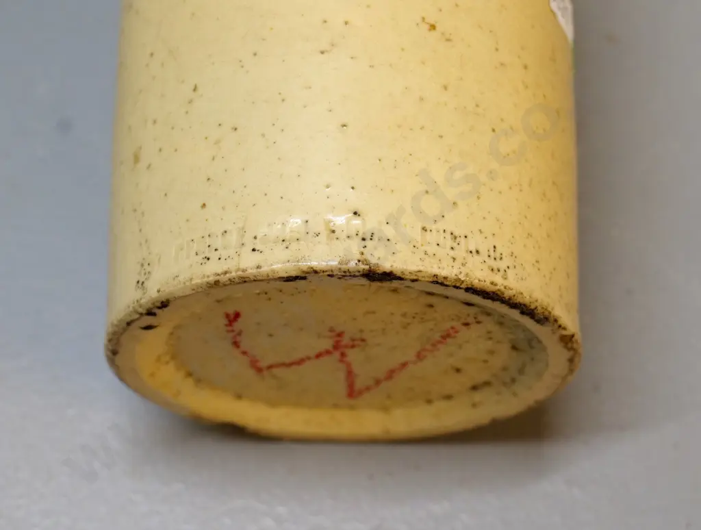 ceramic jam jar, stamped Milton Pottery, has some fine writing towards base, condition very good, Image 1++